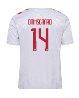 Danimarca Mikkel Damsgaard #14 Maglia Gara Trasferta Repliche Europei 2024